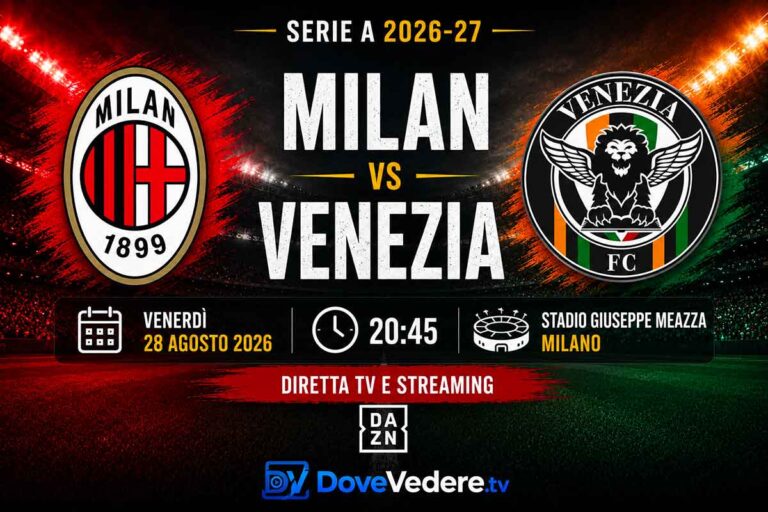 Serie A 2026-27, 2ª giornata: Milan-Venezia | Probabili formazioni, arbitro, quote e precedenti