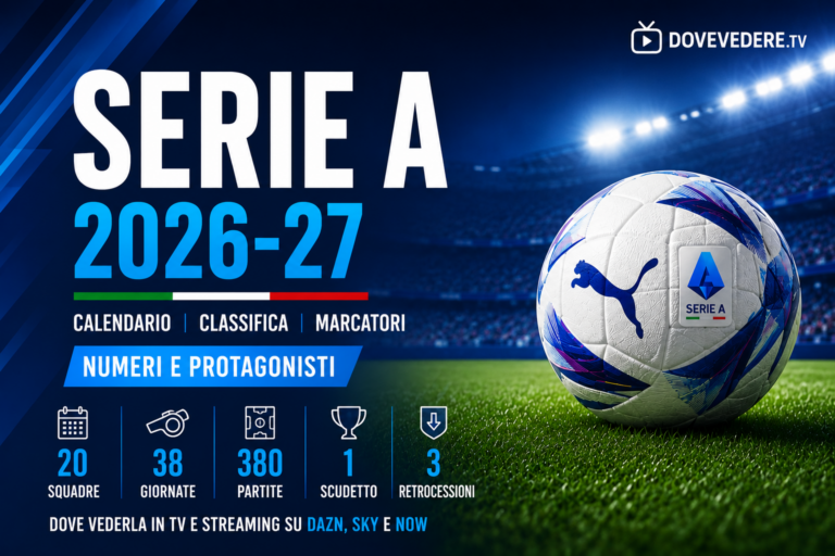 Serie A 2026-27: calendario, risultati, classifica e marcatori | Dove vederla in TV e streaming