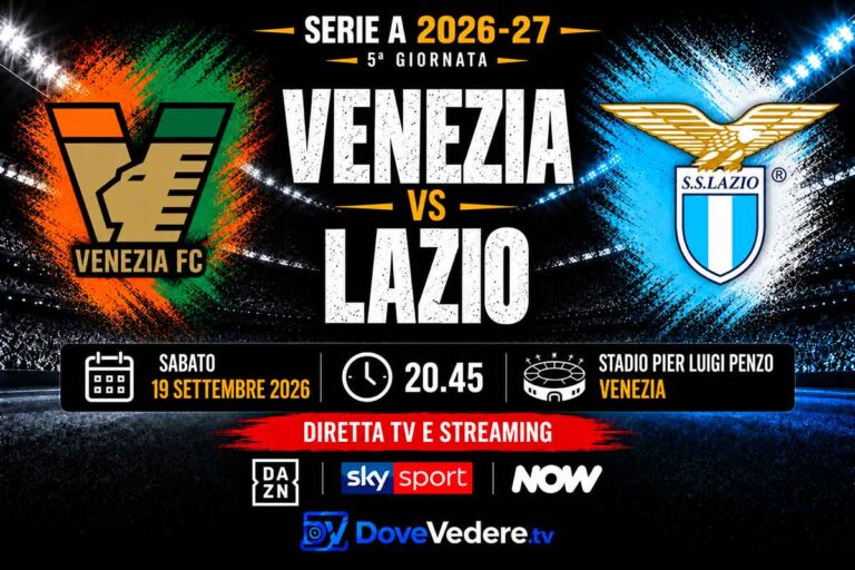 Serie A 2026-27, 5ª giornata Venezia-Lazio | Probabili formazioni, precedenti, quote, quando e dove in TV e in streaming